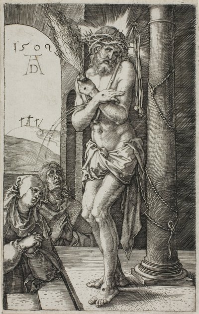 Muž smutku u sloupu, frontispis z Vyryté vášně, od Albrecht Dürer