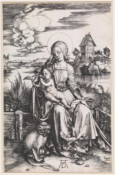 Panna Marie s dítětem a opicí od Albrecht Dürer