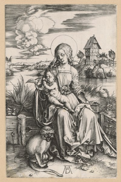 Panna Marie s dítětem a opičkou od Albrecht Dürer