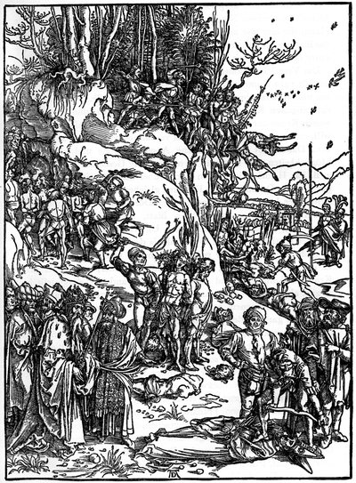 Mučednictví deseti tisíc křesťanů na hoře Ararat, 1495-1497, 1936 od Albrecht Dürer
