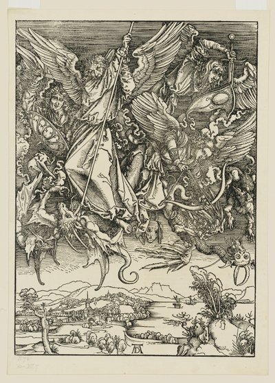 Michael a jeho andělé bojují s drakem od Albrecht Dürer