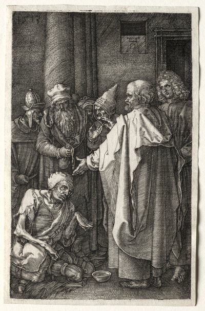 Petr a Jan léčení mrzáka u brány chrámu od Albrecht Dürer