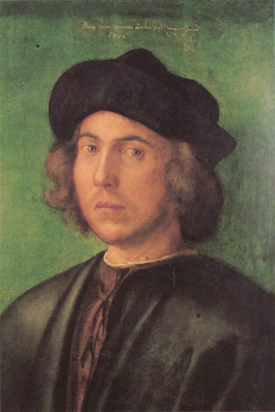 Portrét mladého muže
















 na zeleném pozadí od Albrecht Dürer