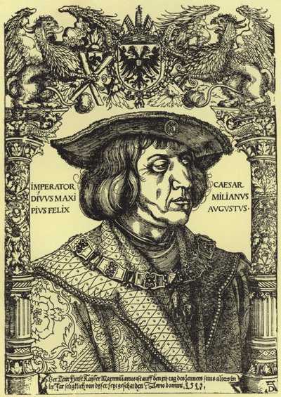Portrét císaře Maxmiliána od Albrecht Dürer