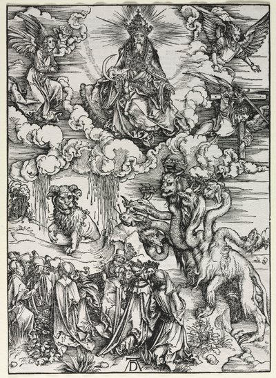 Zjevení svatého Jana: Bestie s beraními rohy od Albrecht Dürer