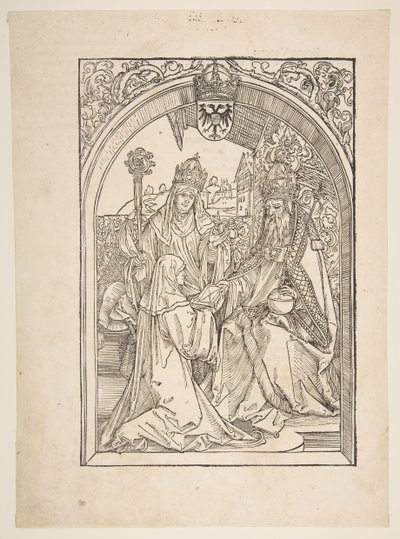 Rosvitha Uvádí komedie císaři Otovi I. ilustrace z Opery Hrošvi....n.d. od Albrecht Dürer