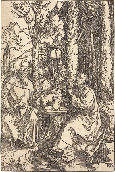 Svatý Antonín a svatý Pavel v divočině od Albrecht Dürer