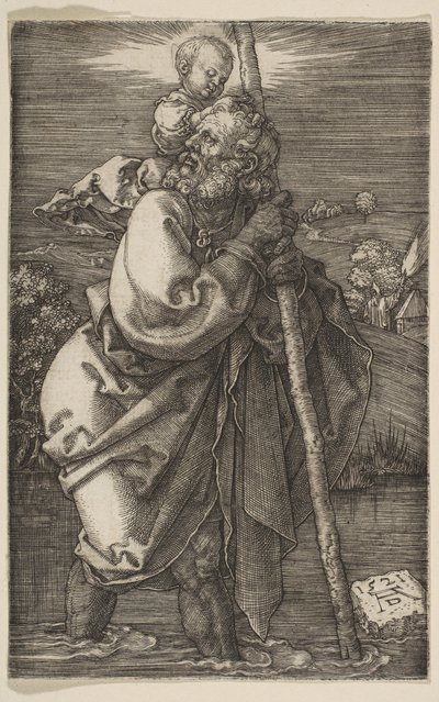 Saint Christopher Facing Left, 1521. od Albrecht Dürer
