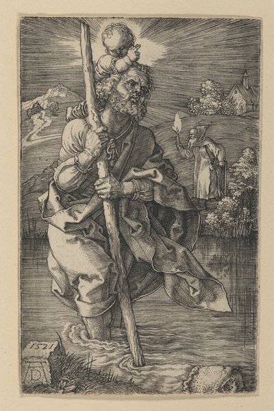 Svatý Kryštof obrácený doprava od Albrecht Dürer
