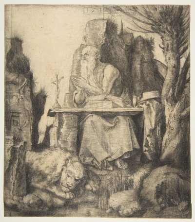 Svatý Jeroným u vrby hlavaté od Albrecht Dürer