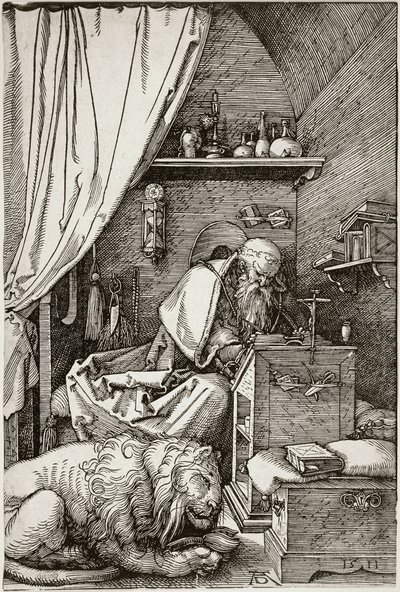 Svatý Jeroným ve své cele (Bartsch 114) od Albrecht Dürer
