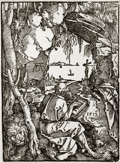 Svatý Jeroným v jeskyni (Bartsch 113) od Albrecht Dürer