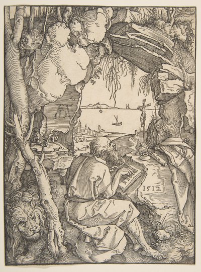 Svatý Jeroným v jeskyni od Albrecht Dürer