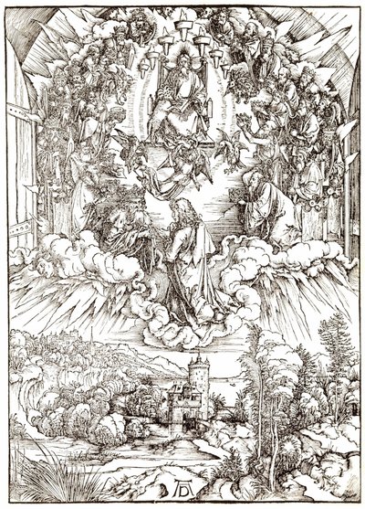 Svatý Jan před Bohem a staršími od Albrecht Dürer