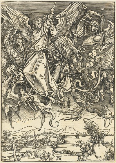 Svatý Michael v boji s drakem od Albrecht Dürer