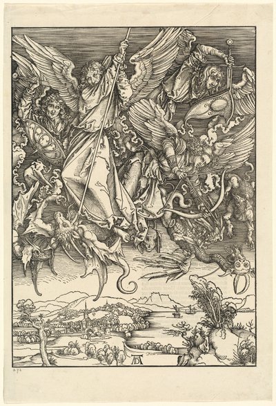 Svatý Michael v boji s drakem od Albrecht Dürer