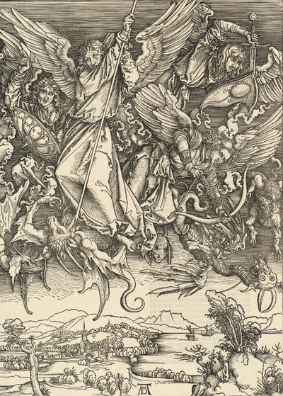 Saint Michael Fighting the Dragon, 1498. od Albrecht Dürer
