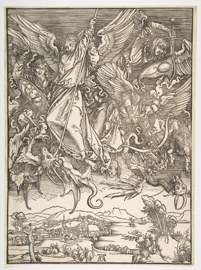 Saint Michael and the Dragon, z Apokalypsy, ca. 1498. od Albrecht Dürer
