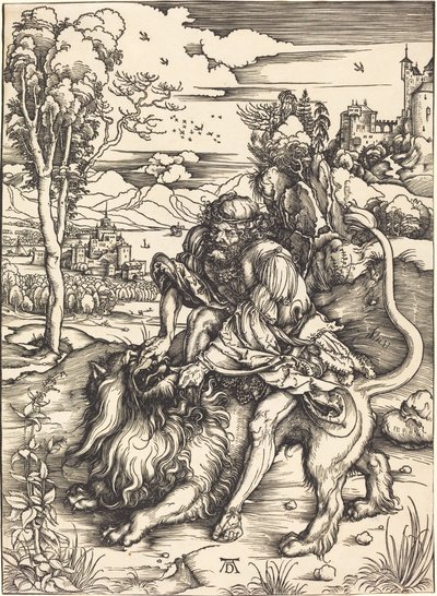 Samson bojuje se lvem od Albrecht Dürer