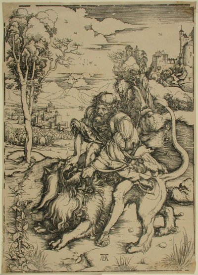 Samson bojující se lvem od Albrecht Dürer