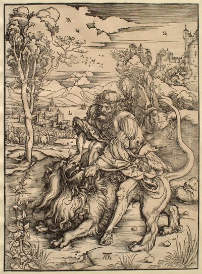 Samson bojující se lvem od Albrecht Dürer