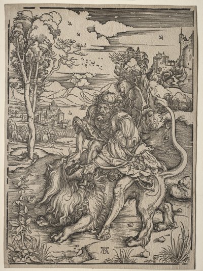 Samson zabíjí lva od Albrecht Dürer