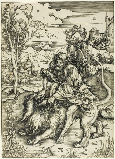 Samson Rending the Lion od Albrecht Dürer