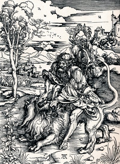 Samson Rending the Lion, 1497 1906 od Albrecht Dürer