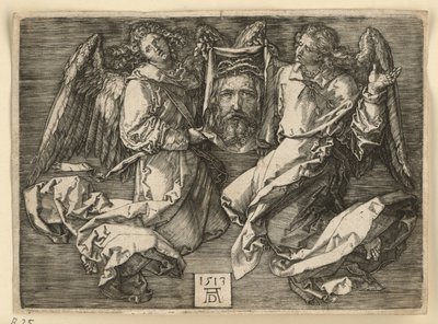 Rouška svaté Veroniky, držená dvěma anděly od Albrecht Dürer