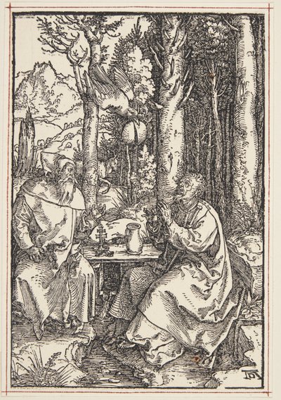 Svatý Antonín navštěvuje svatého Pavla v poušti od Albrecht Dürer