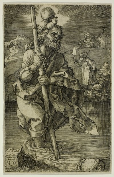 St. Christopher Tváří v tvář Vpravo od Albrecht Dürer