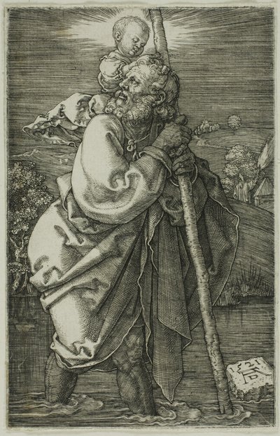 St. Christopher Tváří v tvář doleva od Albrecht Dürer
