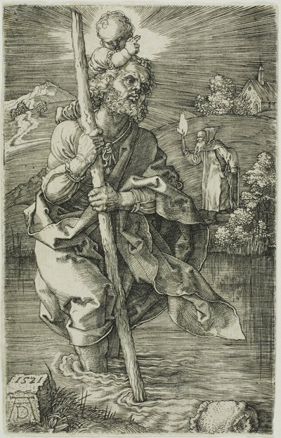 St. Christopher Tváří v tvář doprava od Albrecht Dürer