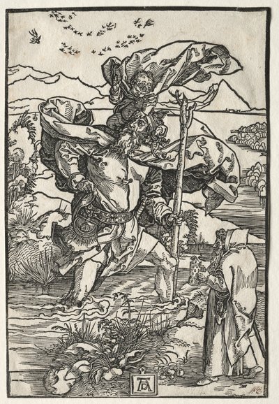 Svatý Kryštof s ptáky od Albrecht Dürer