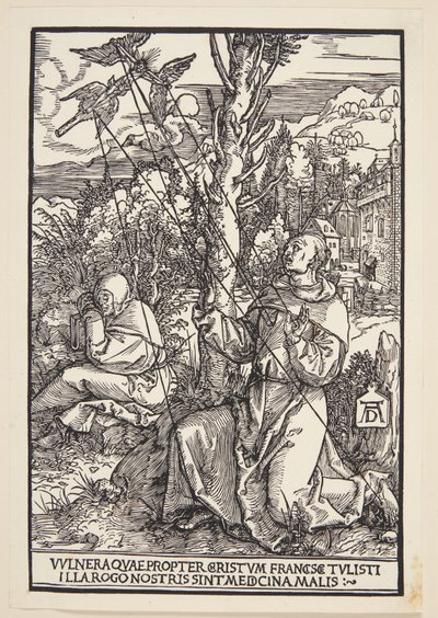 Svatý František přijímá stigmata od Albrecht Dürer