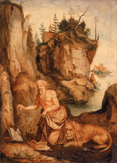Svatý Jeroným a lev, kolem roku 1500 od Albrecht Dürer