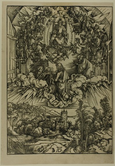 Svatý Jan před Bohem a staršími, z Apokalypsy od Albrecht Dürer