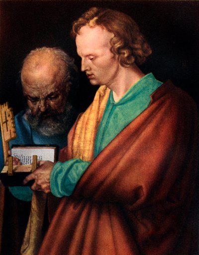 Svatý Jan se svatým Petrem, detail, 1526, 1936 od Albrecht Dürer