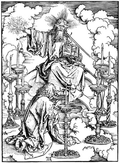 St Johns Vision of Christ and the Seven Candlesticks from The Apocalypse, c. 1497 od Albrecht Dürer