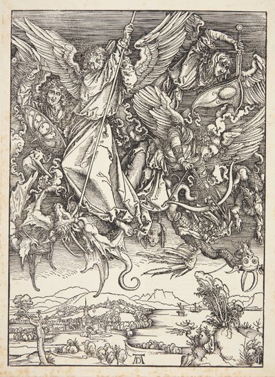Svatý Michael v boji s drakem od Albrecht Dürer