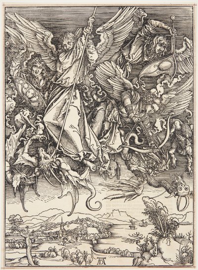 Svatý Michael v boji s drakem od Albrecht Dürer