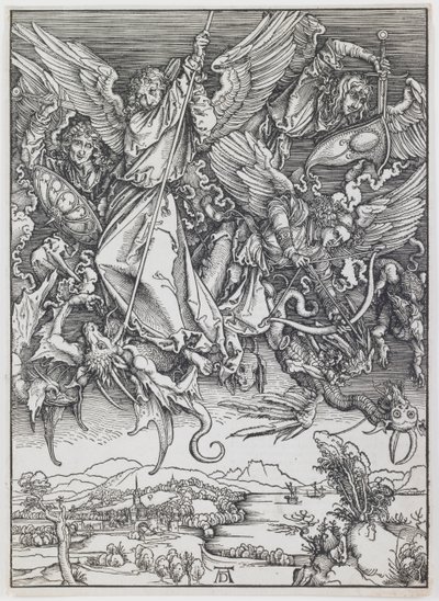 St. Michael Fighting the Dragon, ze série „The Apocalypse“ od Albrecht Dürer