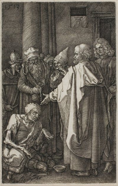Svatý Petr a sv. Jan Uzdravení mrzáka, z Vyryté pašije od Albrecht Dürer