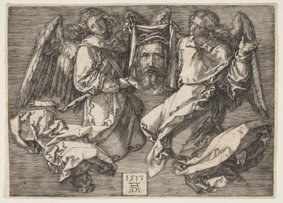 Rouška držená dvěma anděly od Albrecht Dürer
