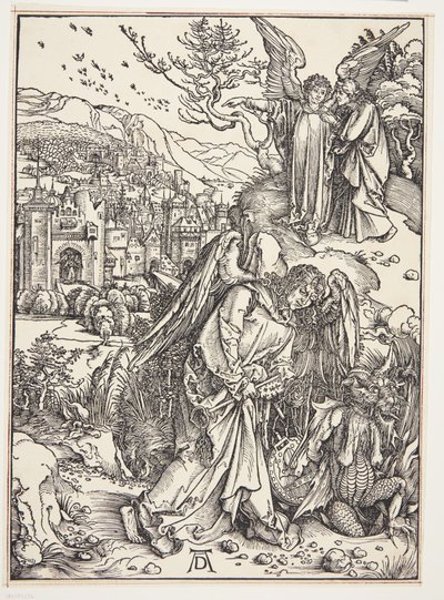 Anděl ukazující svatého Jana Nový Jeruzalém od Albrecht Dürer