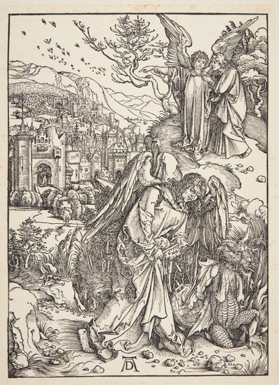 Anděl ukazující svatého Jana Nový Jeruzalém od Albrecht Dürer