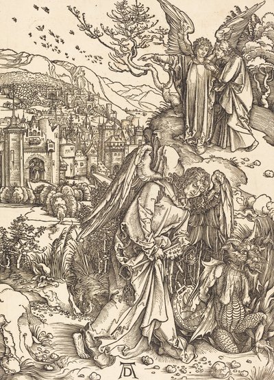 Anděl s klíčem k bezedné jámě, 1498. od Albrecht Dürer