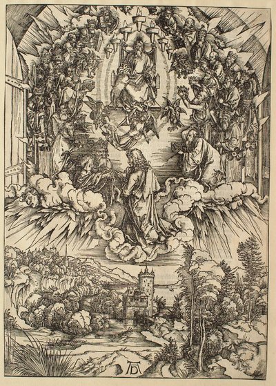 Apokalypsa: svatý Jan před Bohem a starci od Albrecht Dürer