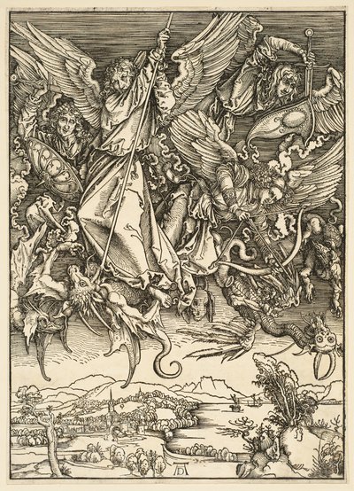 Apokalypsa: svatý Michael bojuje s drakem od Albrecht Dürer
