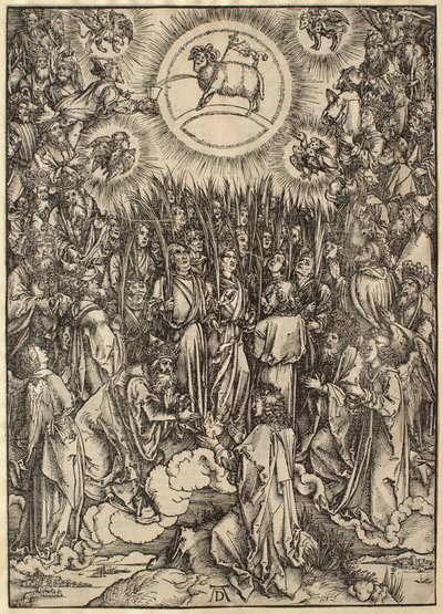 Apokalypsa: Klanění Beránkovi od Albrecht Dürer
